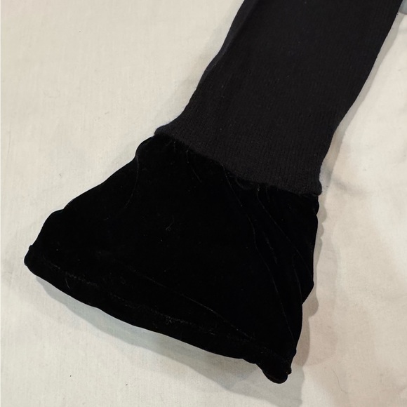 Silk Angora Blend Black Cardigan Sweater Women Med Velvet Ruffle Trim Whimsygoth - Picture 10 of 11